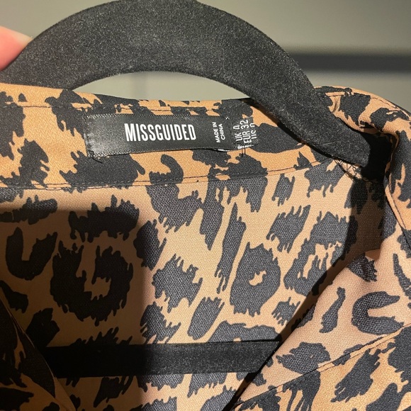 MISSGUIDED A Line Babydoll Dress Leopard Oversized - Picture 7 of 9